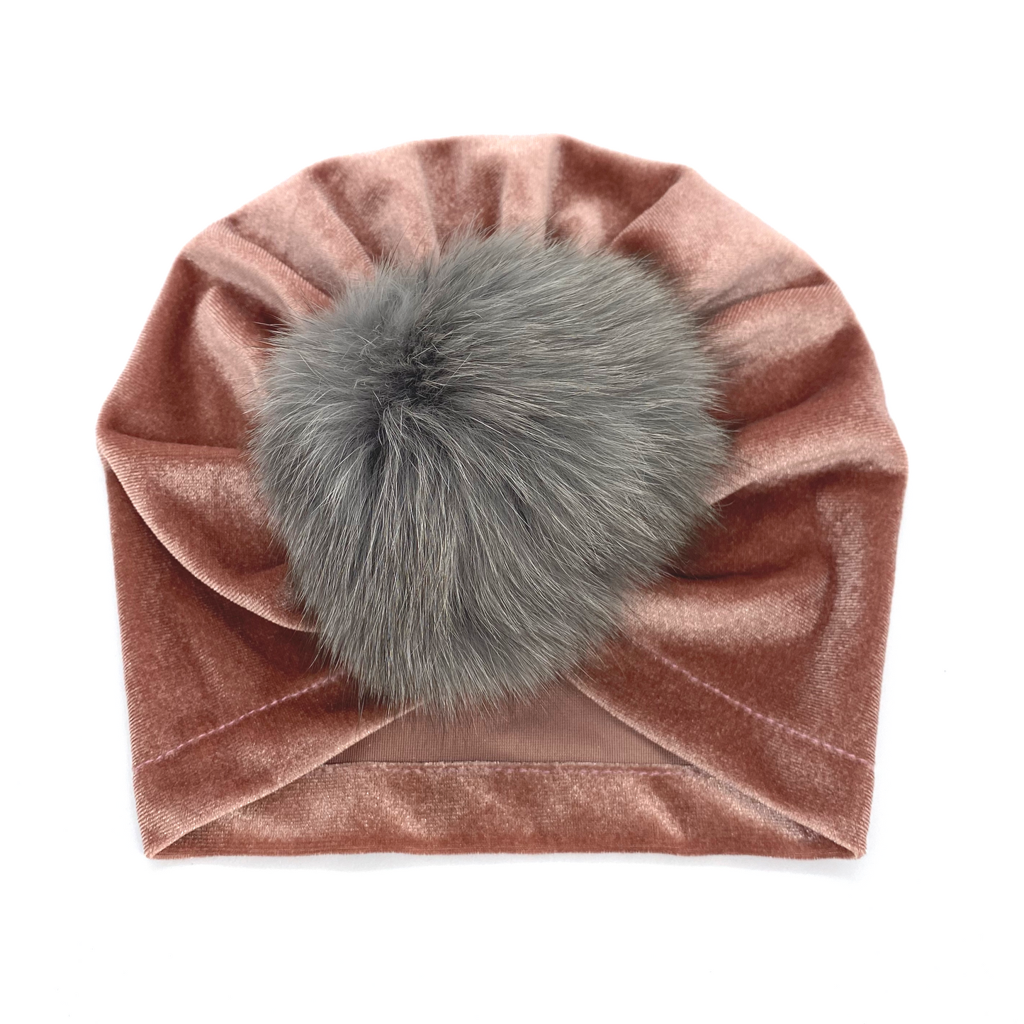 PomPom Pink Velvet Turban