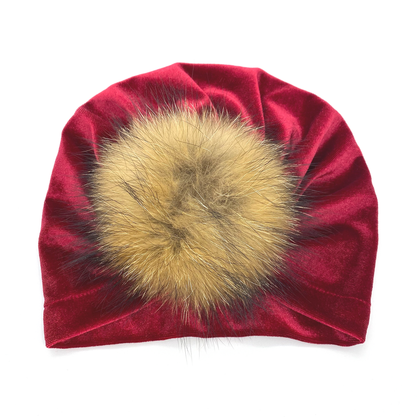 PomPom Red Velvet Turban